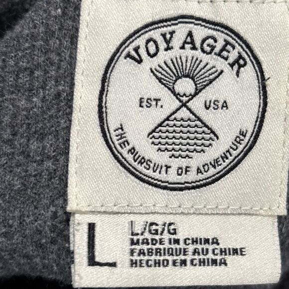 Voyager Shirt Mens Large Flannel Plaid Chore Barn Waffle Knit Thermal Shacket - Picture 2 of 16